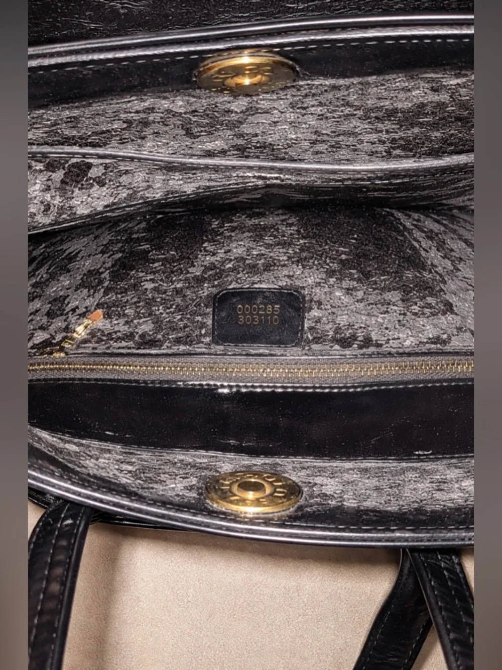 Vintage Gucci Black Leather Mini Tote Bag Italy Minimalist Y2K - Picture 7 of 10